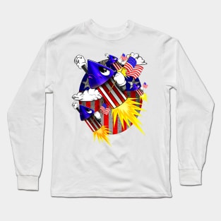 4th Of July American Flag Fireworks Funny Long Sleeve T-Shirt